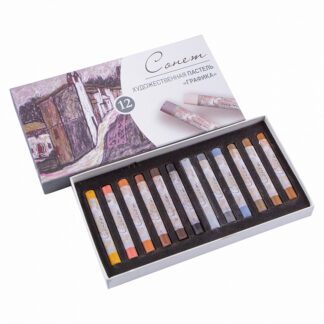 Пастель сухая 12цв Графика Сонет Невская палитра