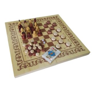 Игра 4 в 1 нарды, шашки, шахматы, карты НШ-3